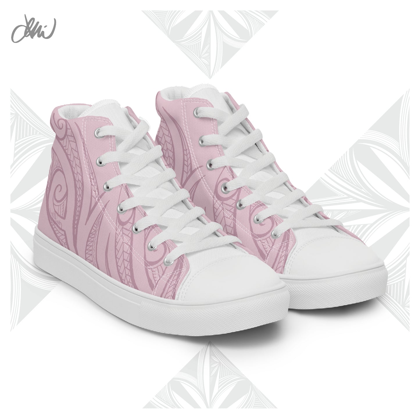 Pink Pasifika Women’s high top canvas shoes