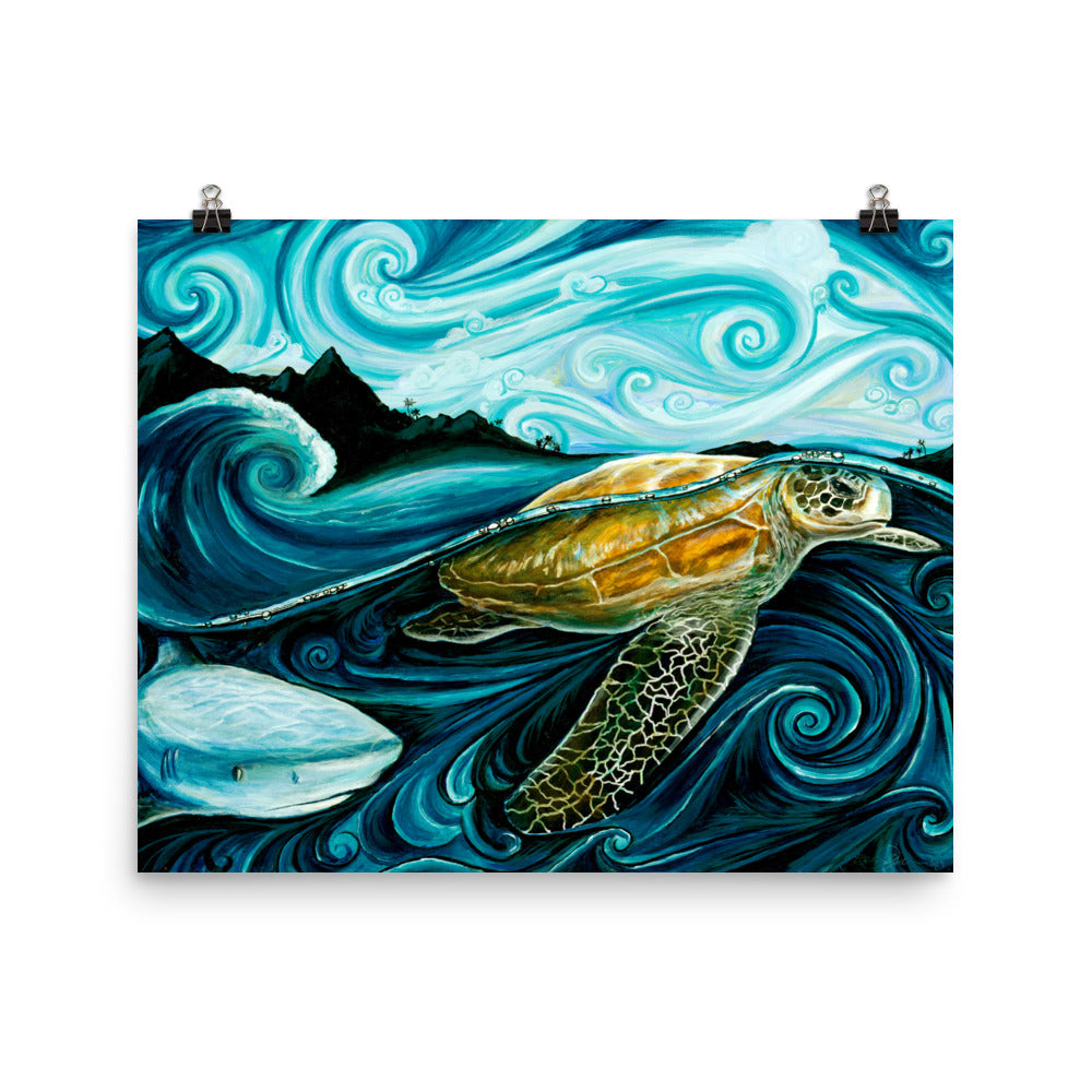 "Legend of Turtle & Shark" Archival Paper Print