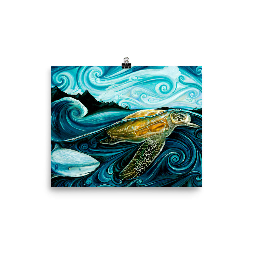 "Legend of Turtle & Shark" Archival Paper Print