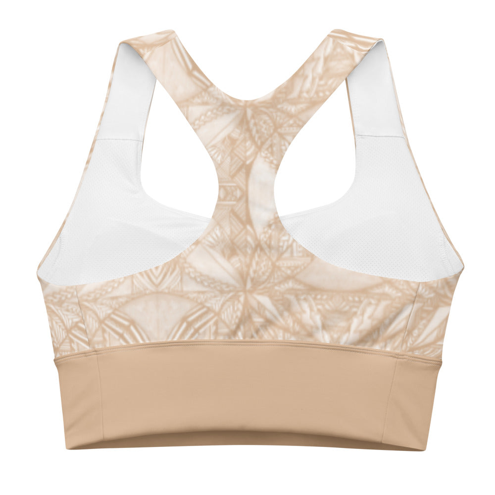 Samoan Coconut Husk Tatau Longline sports bra