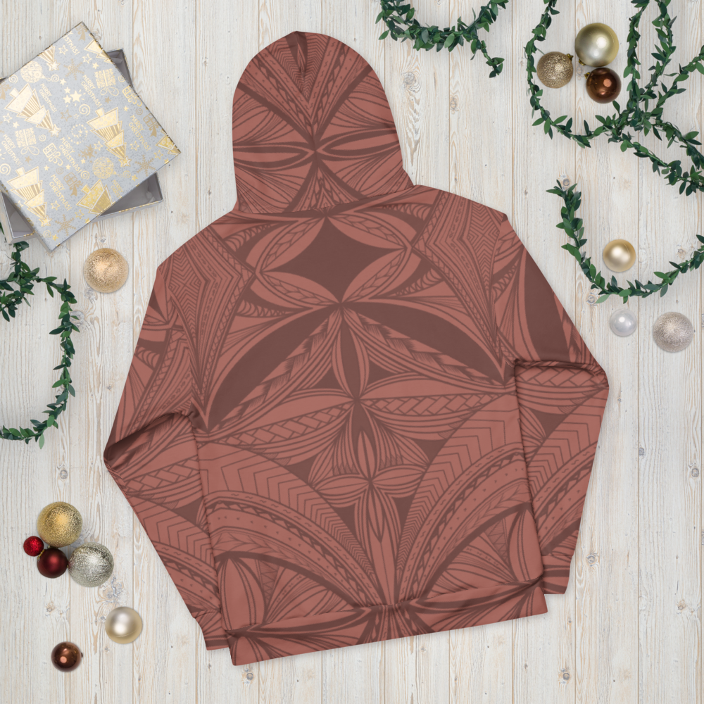 Samoan Rosewood Pink Tapa Unisex Hoodie