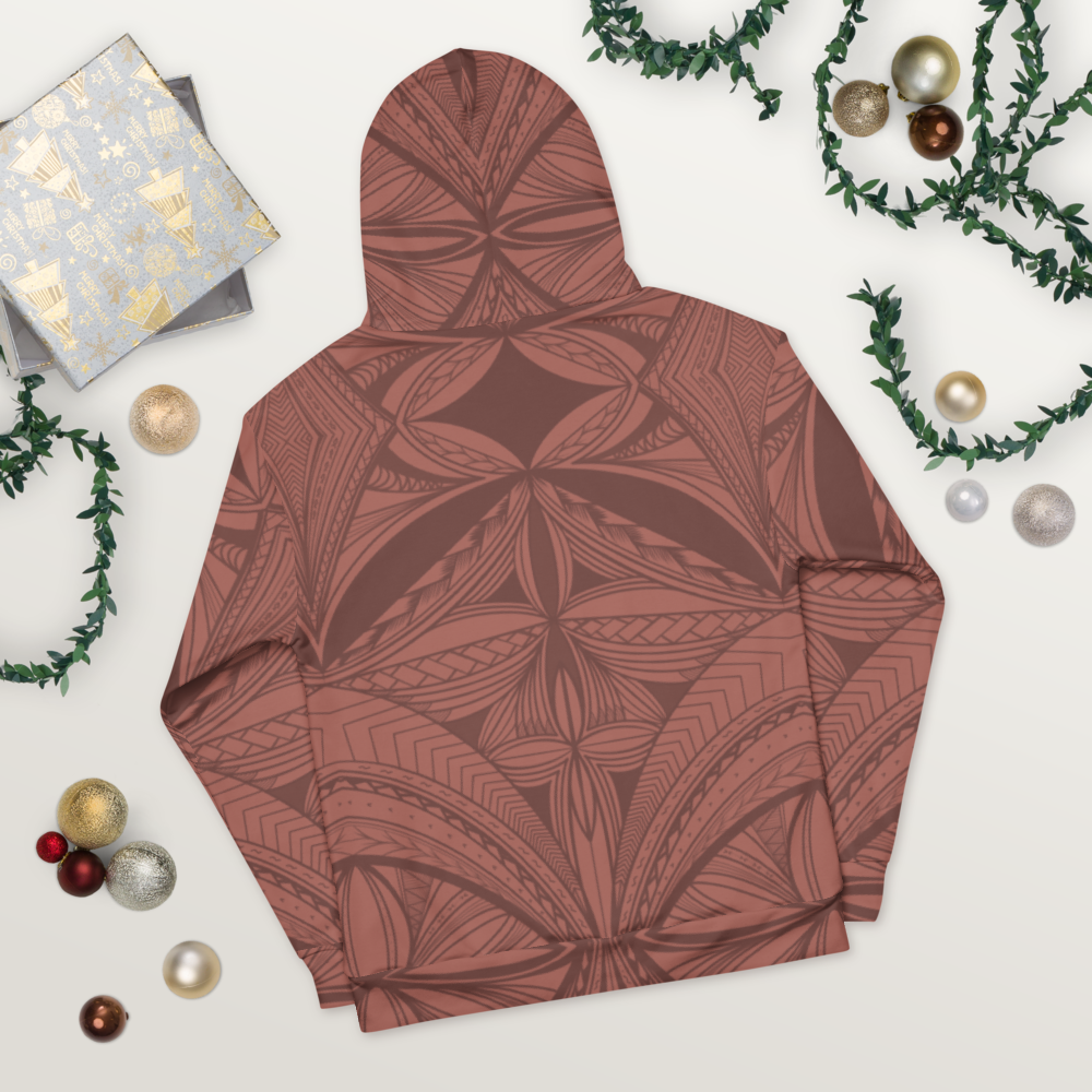 Samoan Rosewood Pink Tapa Unisex Hoodie