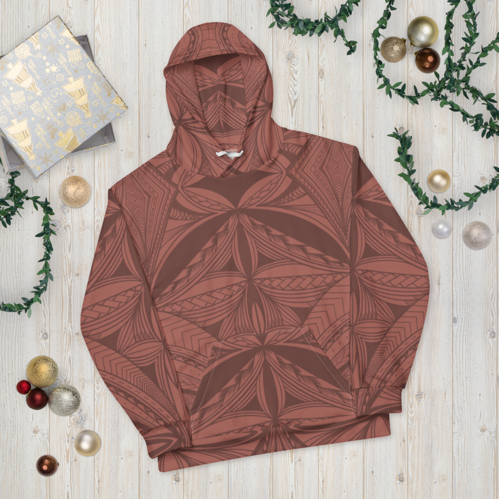 Samoan Rosewood Pink Tapa Unisex Hoodie