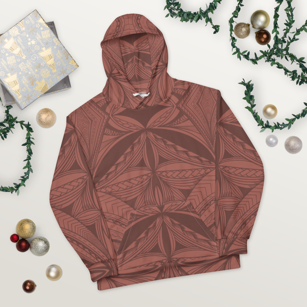 Samoan Rosewood Pink Tapa Unisex Hoodie