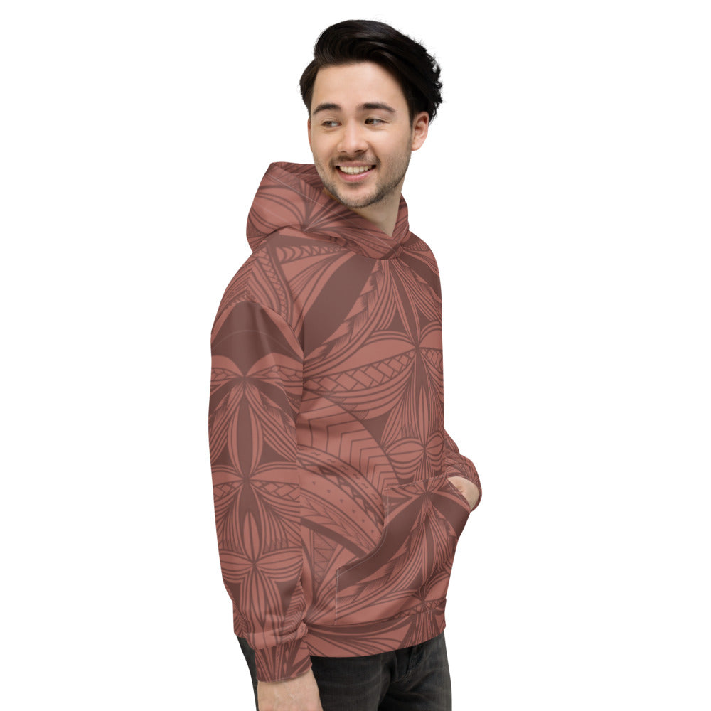 Samoan Rosewood Pink Tapa Unisex Hoodie