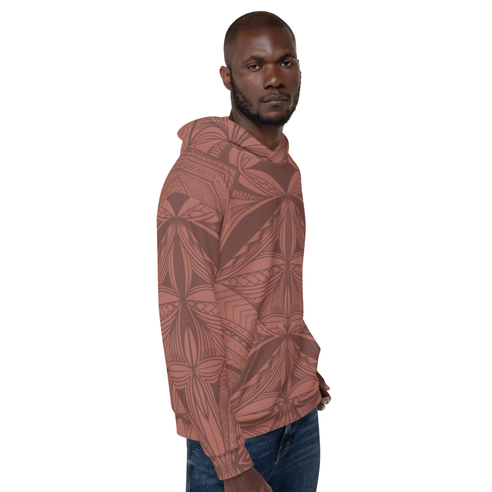 Samoan Rosewood Pink Tapa Unisex Hoodie