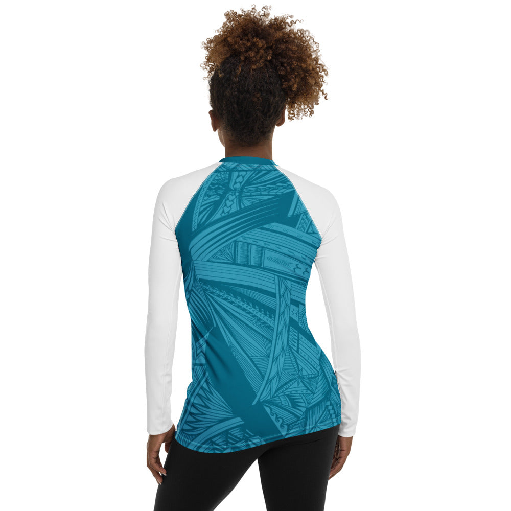 Turquoise Tatau Women's Rash Guard