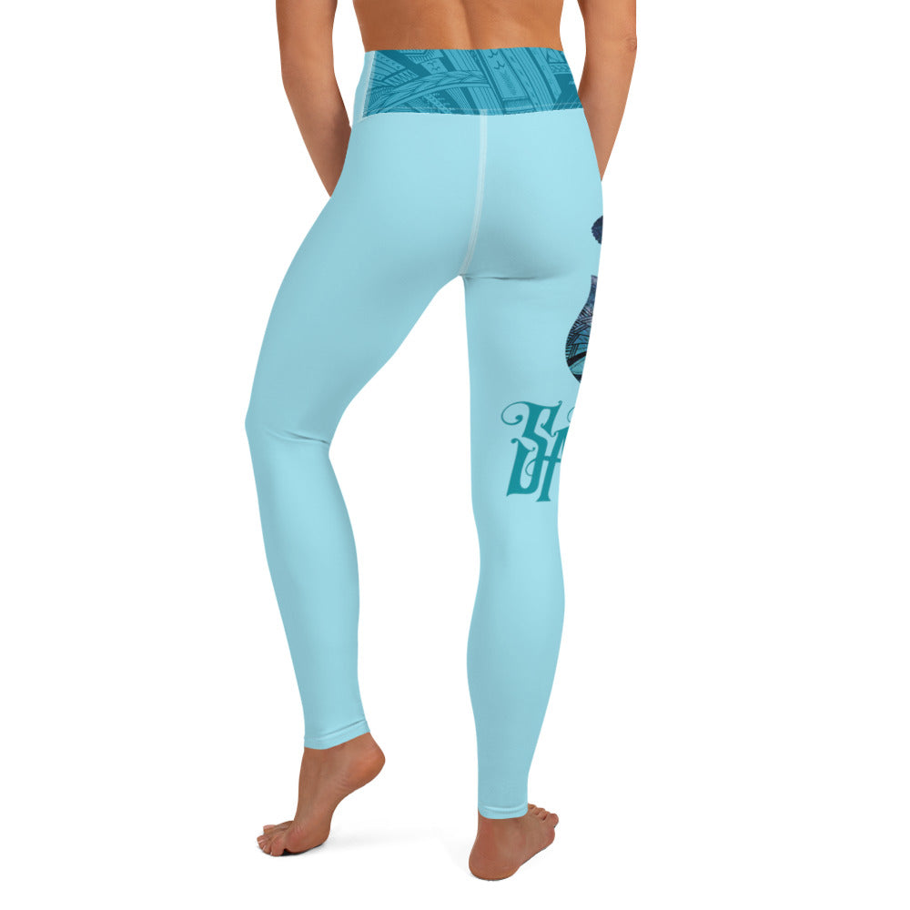 Baby Blue Samoa Magic Yoga Leggings