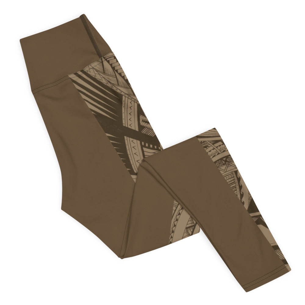 Samoan Koko Tatau Yoga Leggings