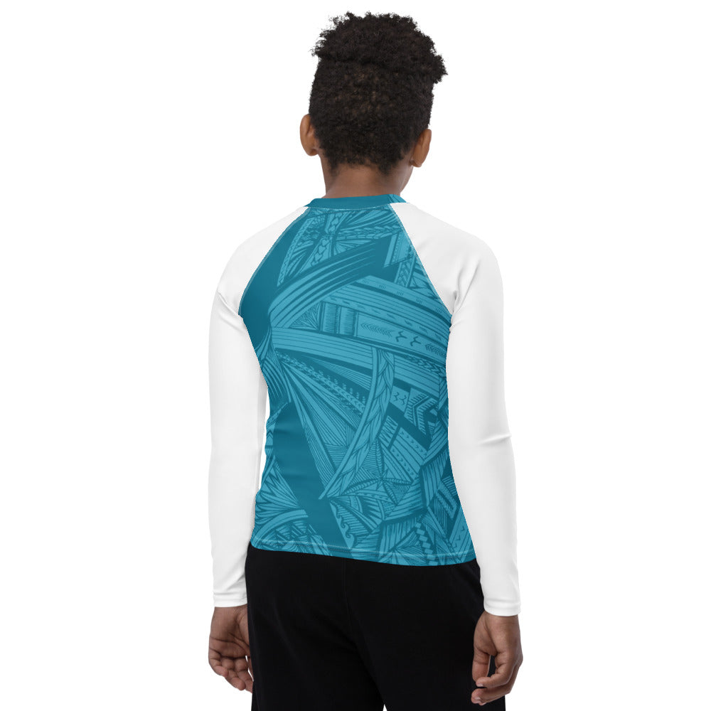 Turquoise Fonuea Youth Rash Guard