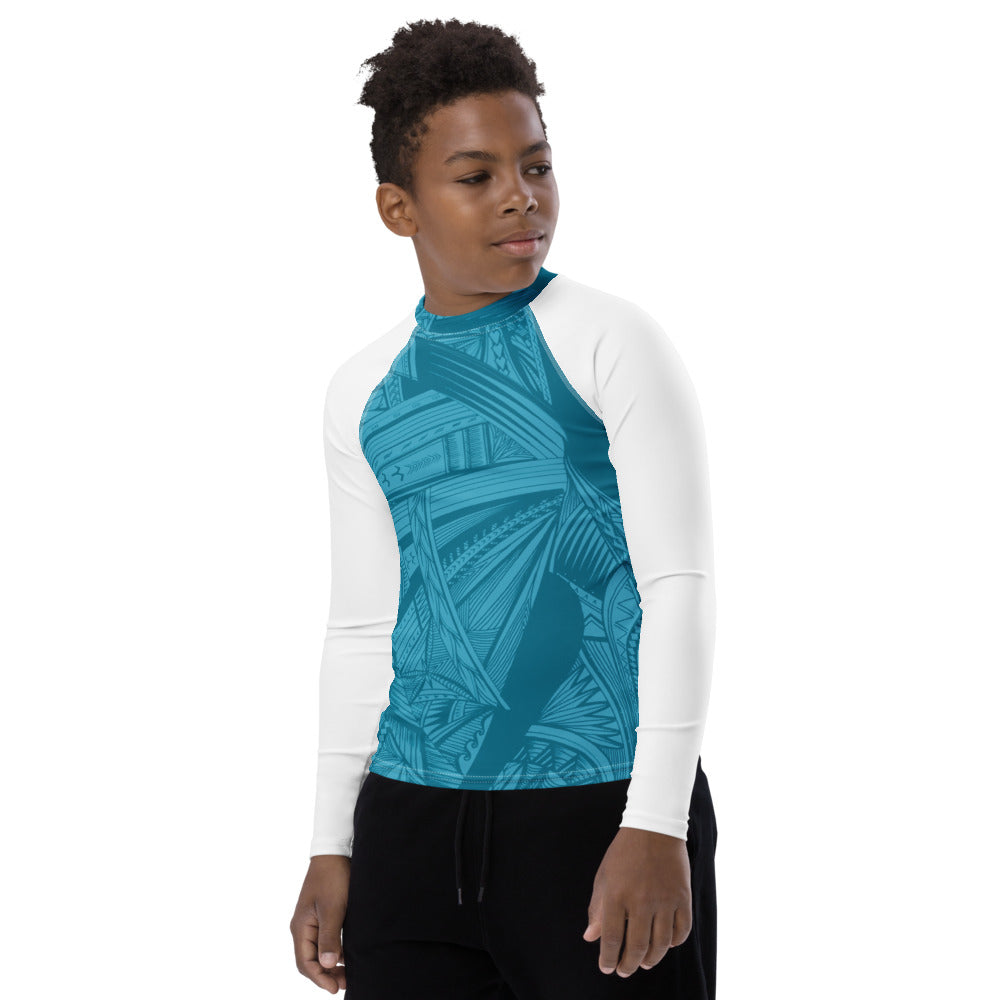Turquoise Fonuea Youth Rash Guard