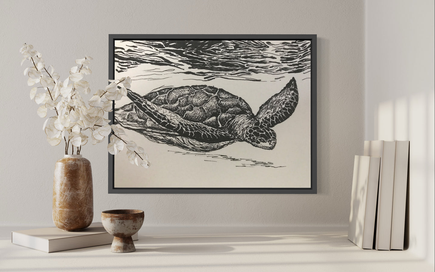 Turtle Swimming Sketch