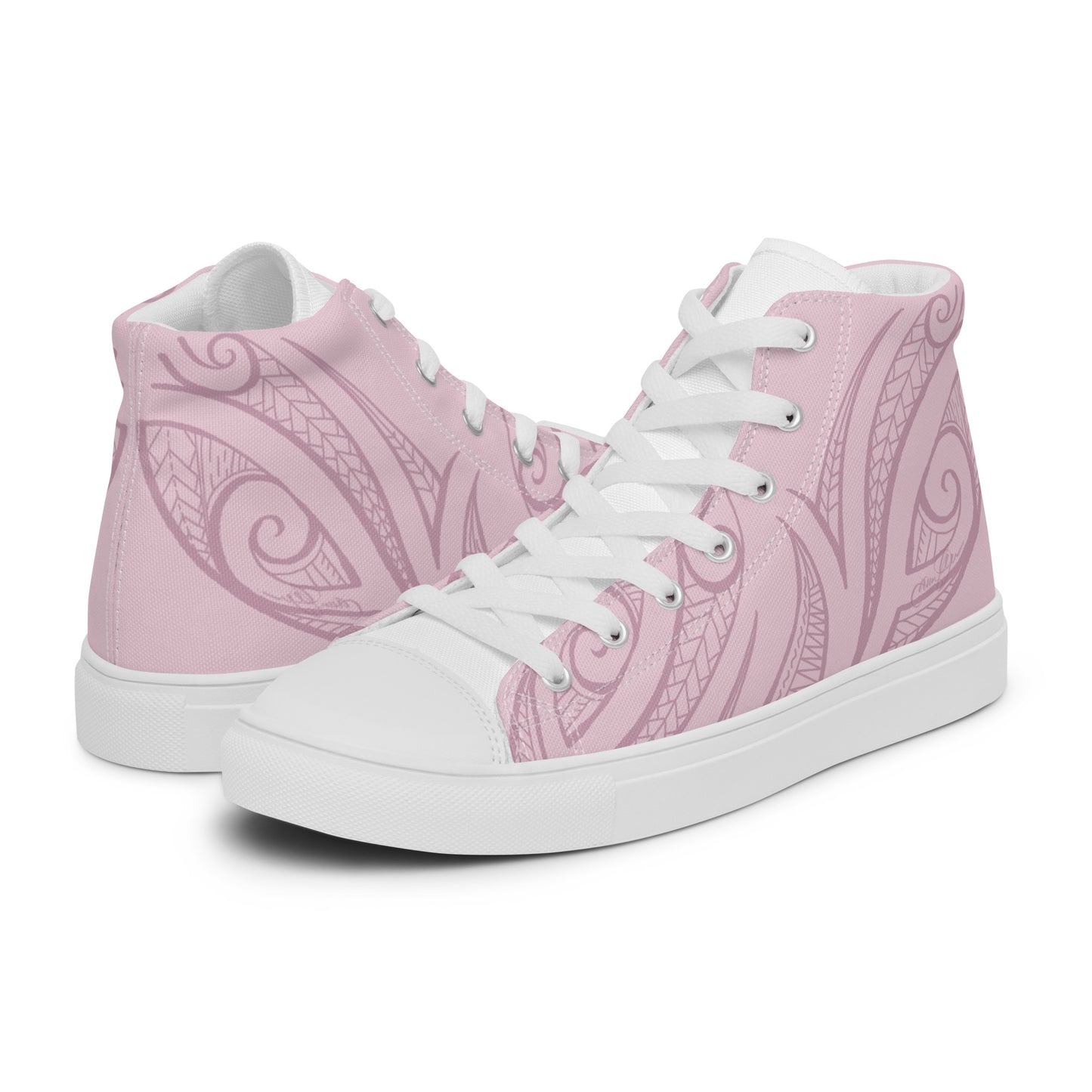 Pink Pasifika Men’s high top canvas shoes