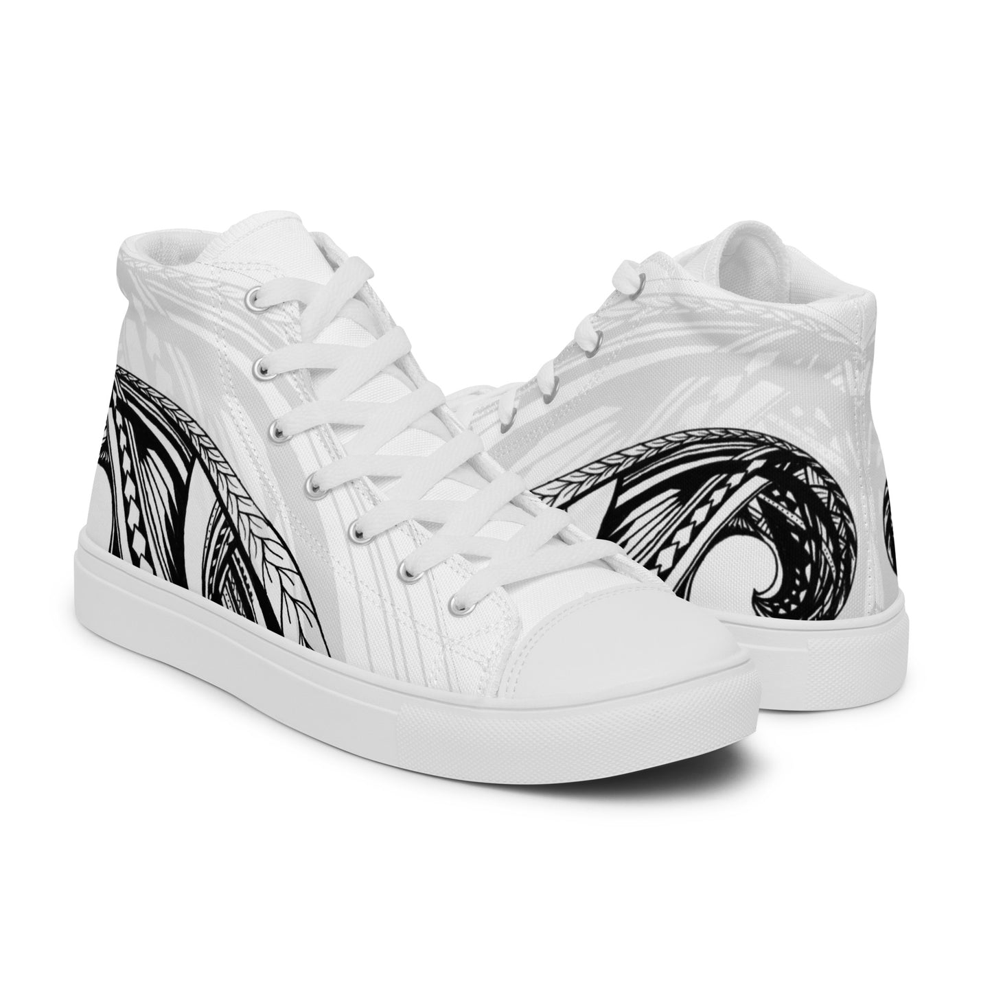 Samoan Wave Men’s high top canvas shoes