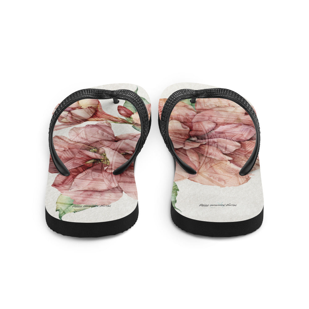 Double Hibiscus Pink Flip-Flops