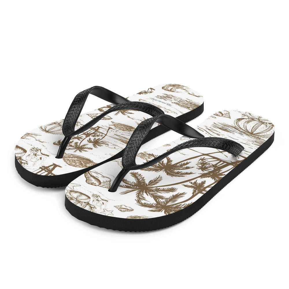 Sepia Toile Flip-Flops