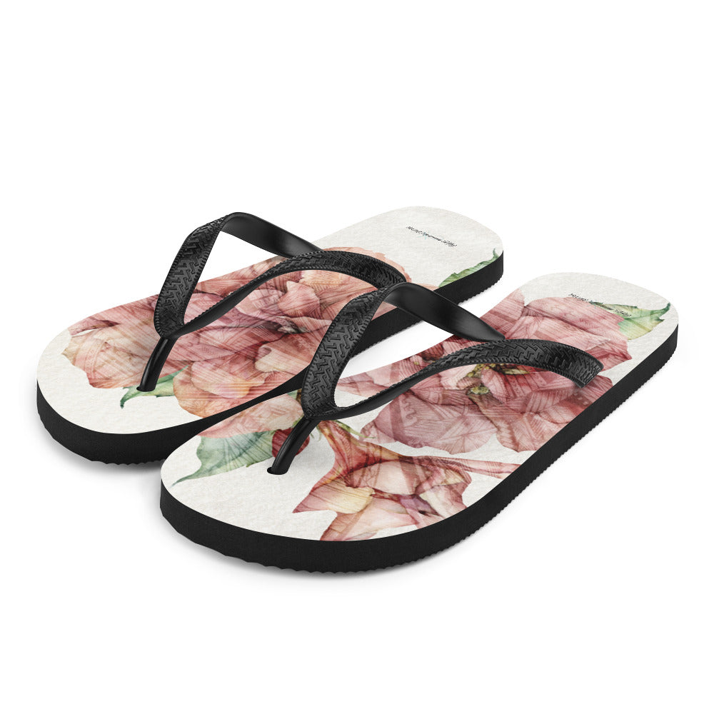Double Hibiscus Pink Flip-Flops