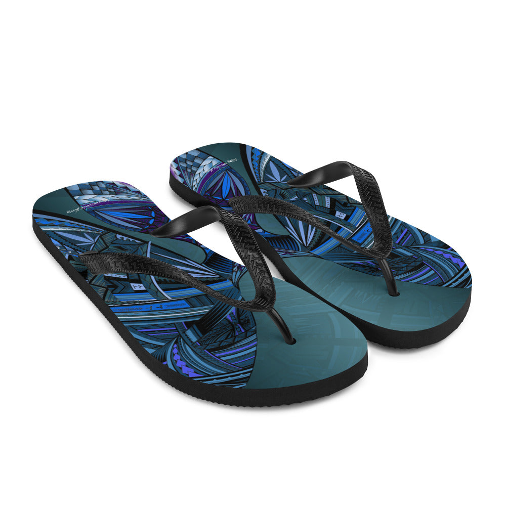 Blue Sāmoa Flip-Flops