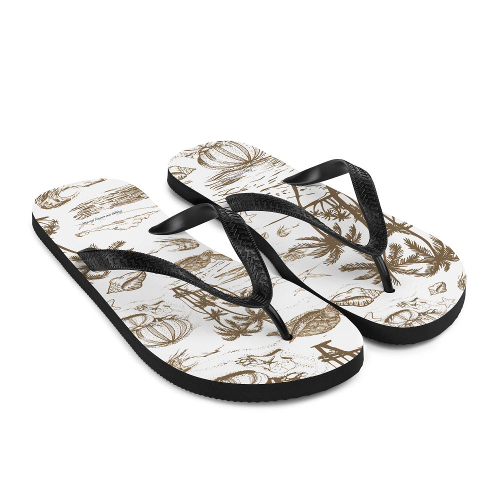 Sepia Toile Flip-Flops
