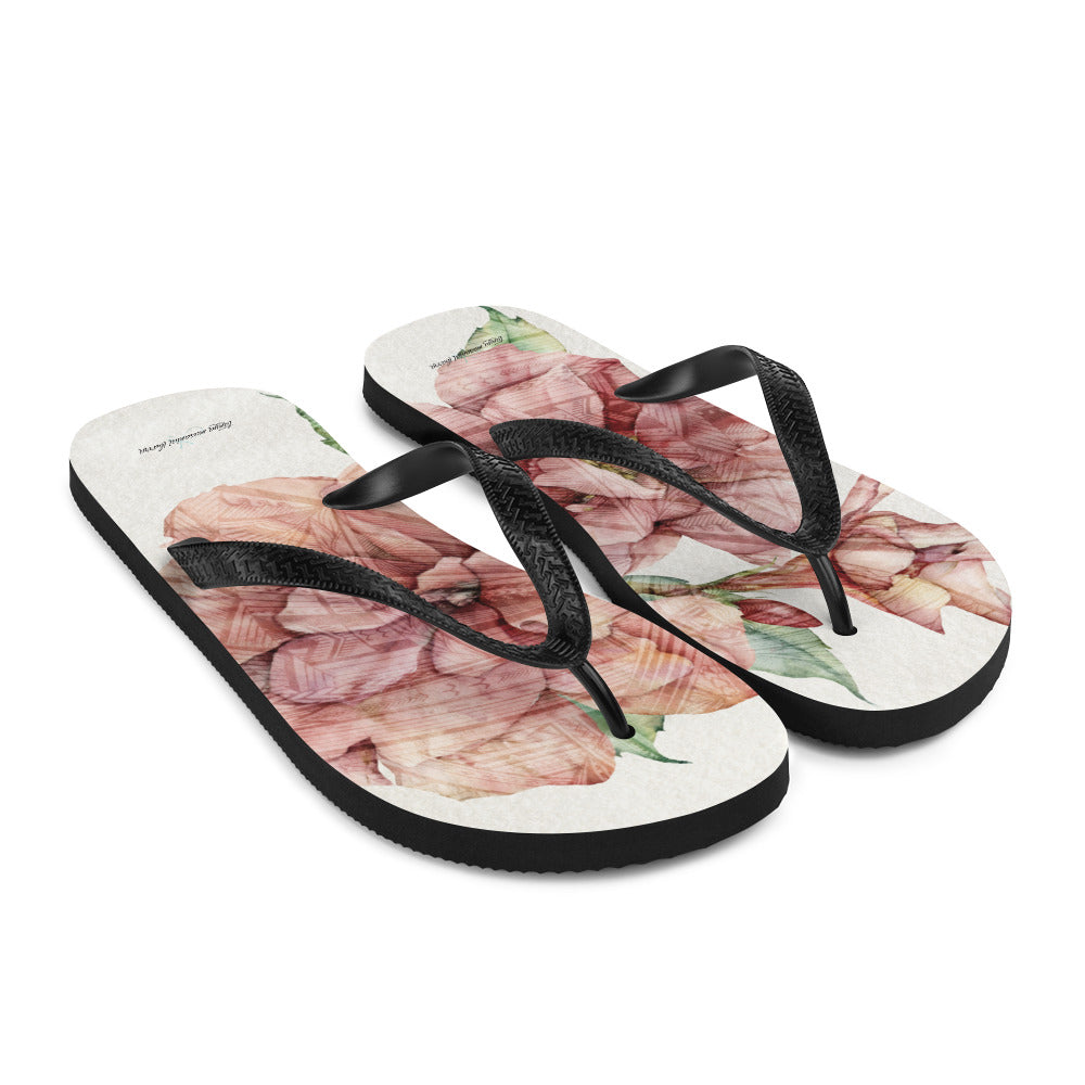 Double Hibiscus Pink Flip-Flops