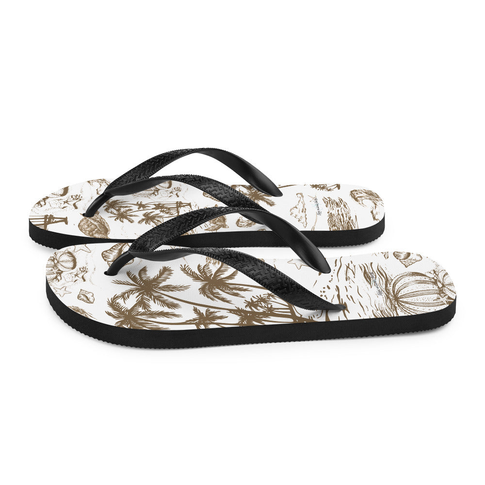 Sepia Toile Flip-Flops