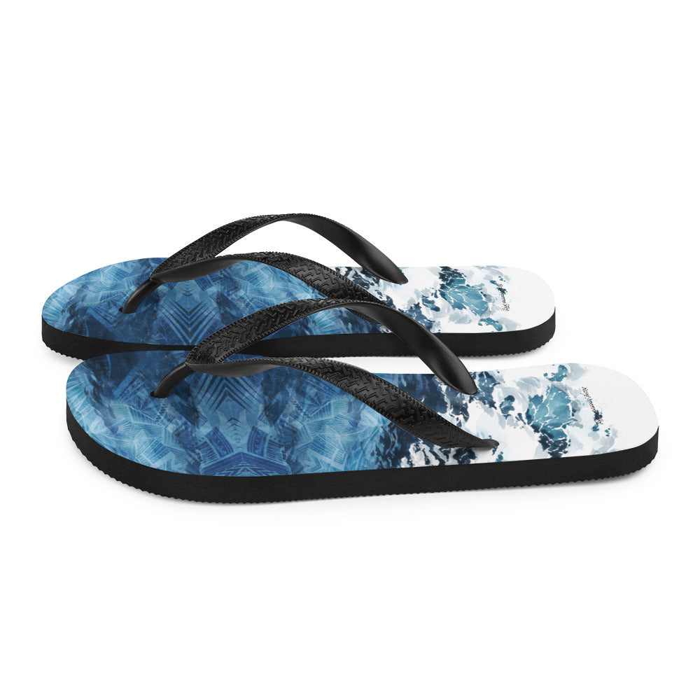 Ocean Waves Tatau Flip-Flops