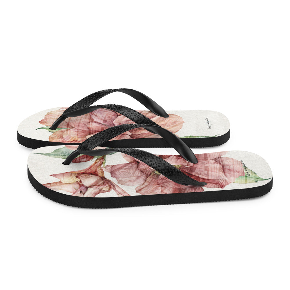 Double Hibiscus Pink Flip-Flops