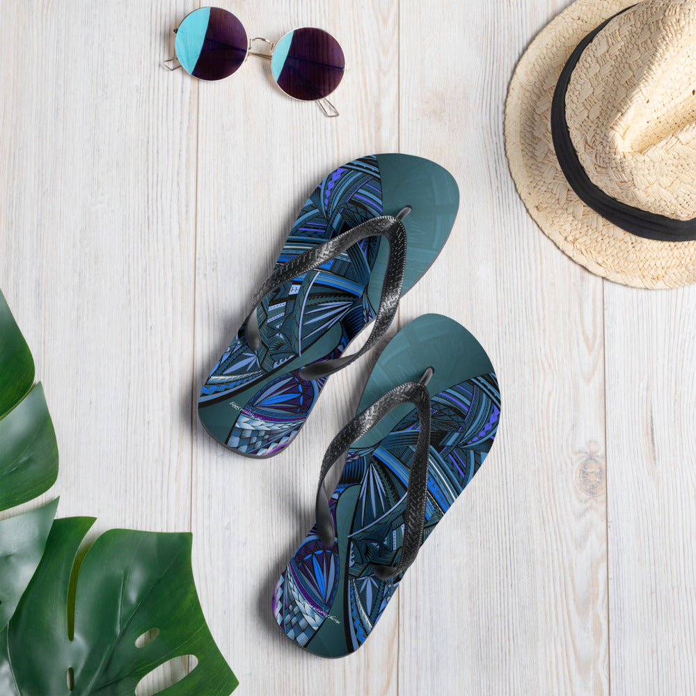 Blue Sāmoa Flip-Flops