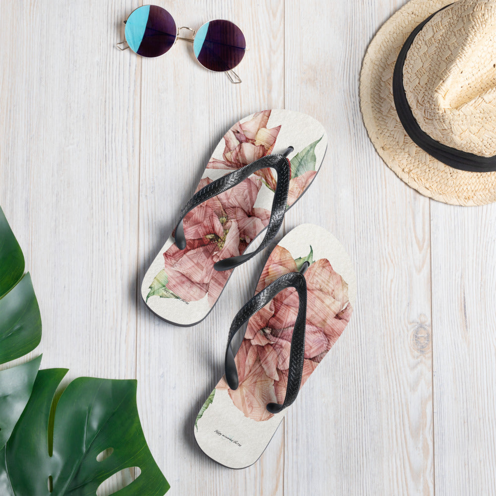 Double Hibiscus Pink Flip-Flops