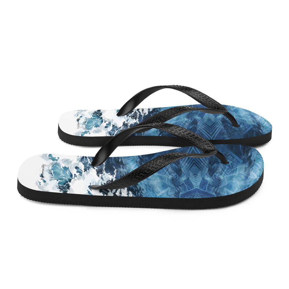 Ocean Waves Tatau Flip-Flops