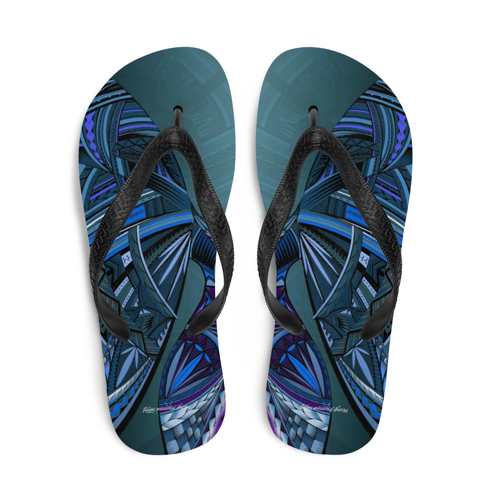 Blue Sāmoa Flip-Flops