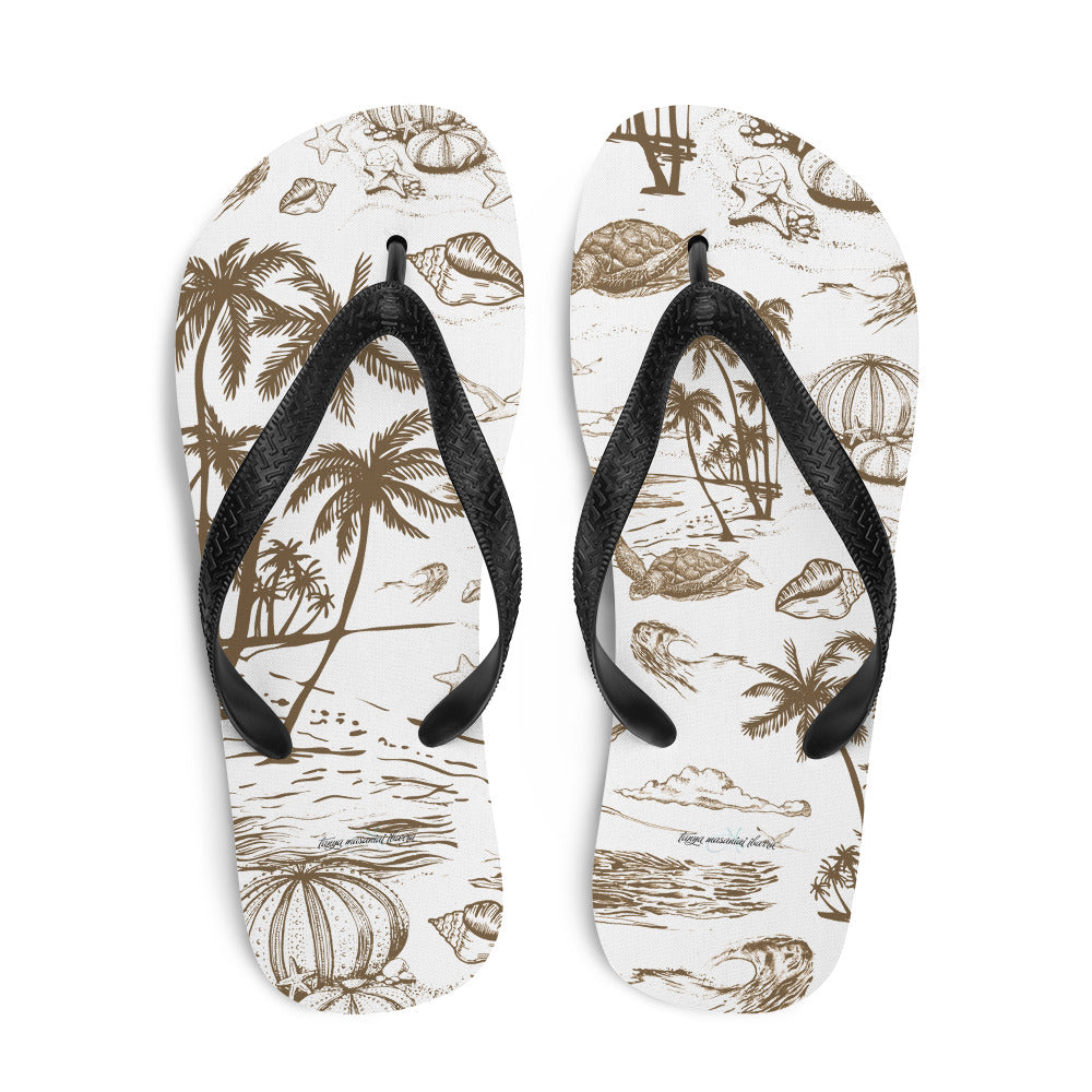 Sepia Toile Flip-Flops