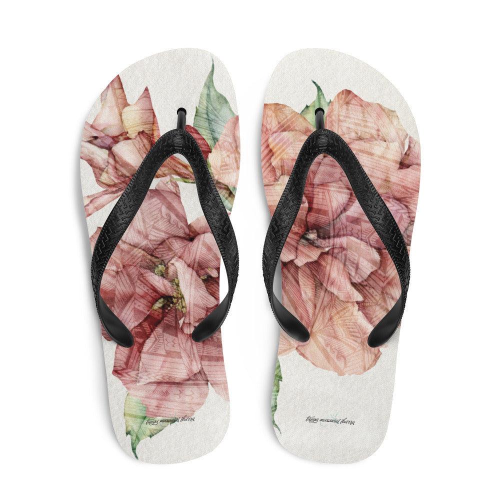 Double Hibiscus Pink Flip-Flops