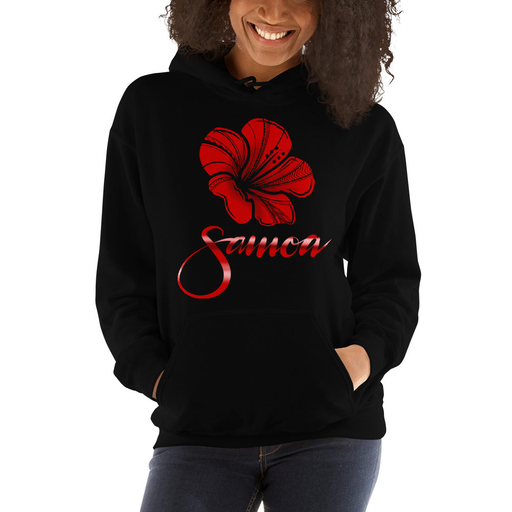 Red Hibiscus Samoa Unisex Hoodie