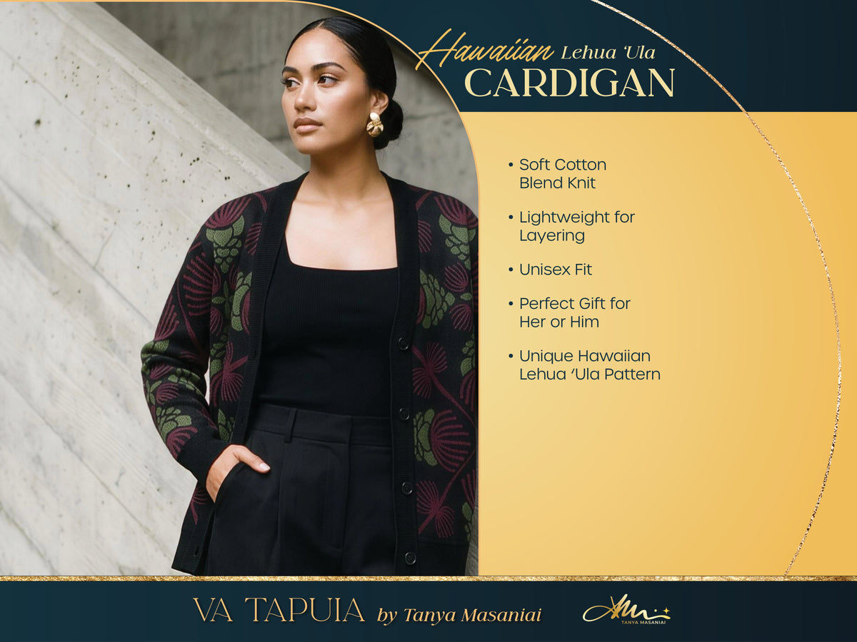 Lehua ‘Ula Hawaiian Hilo Knitted cardigan