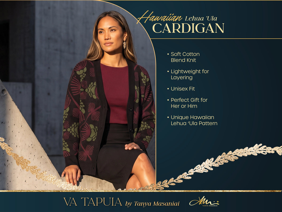 Lehua ‘Ula Hawaiian Hilo Knitted cardigan