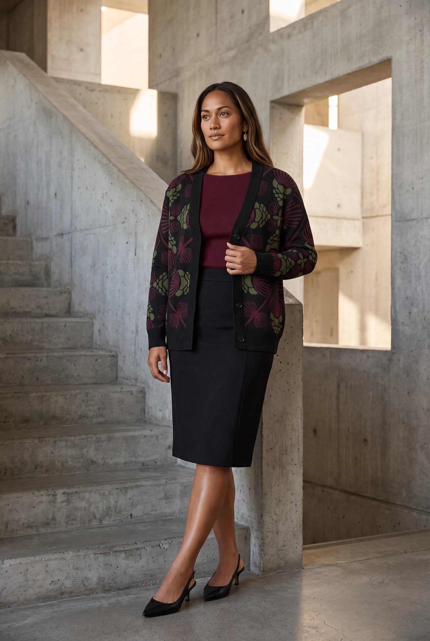 Lehua ‘Ula Hawaiian Hilo Knitted cardigan