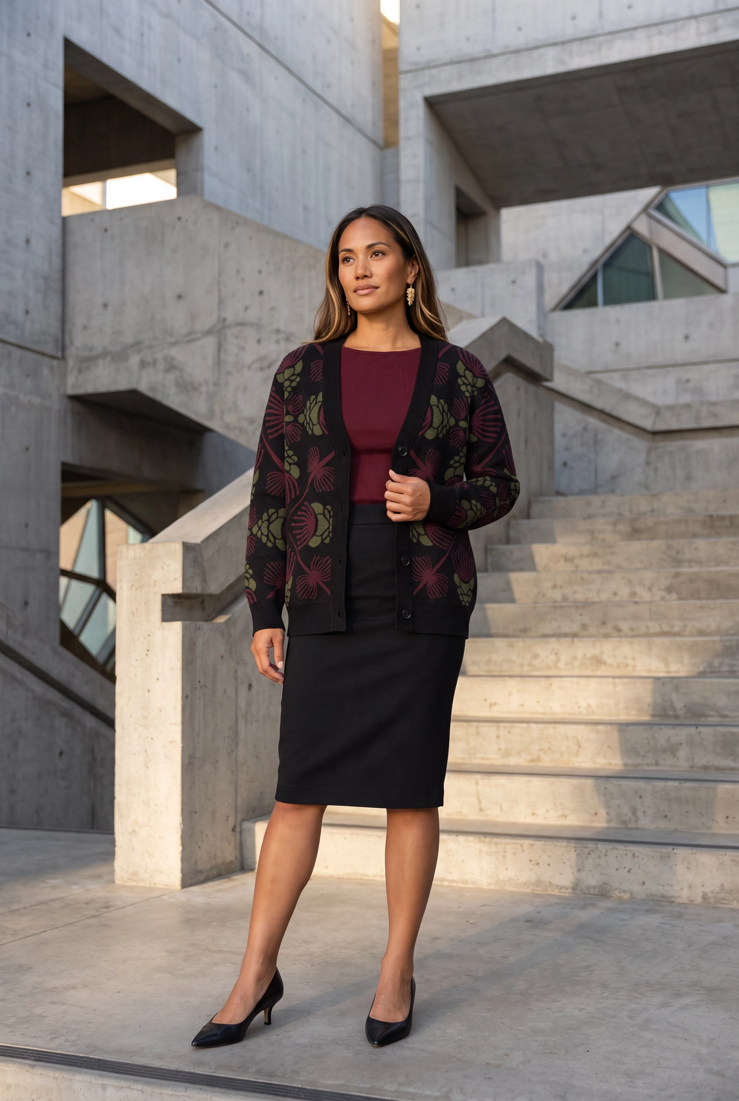 Lehua ‘Ula Hawaiian Hilo Knitted cardigan