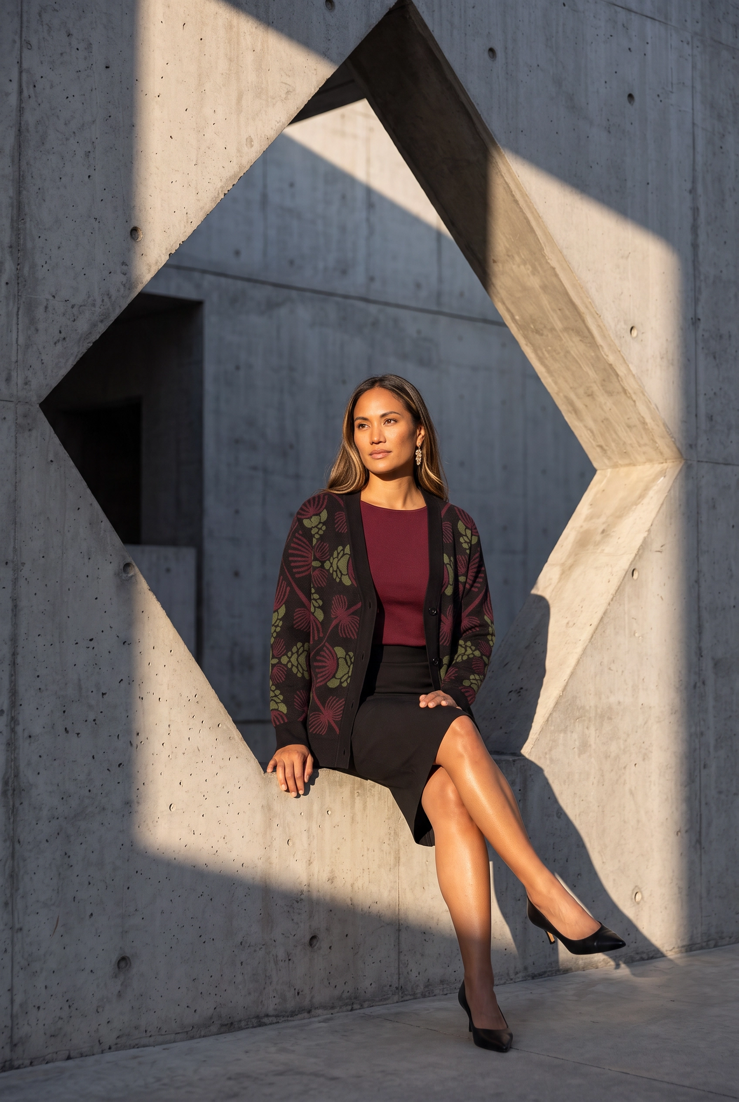 Lehua ‘Ula Hawaiian Hilo Knitted cardigan