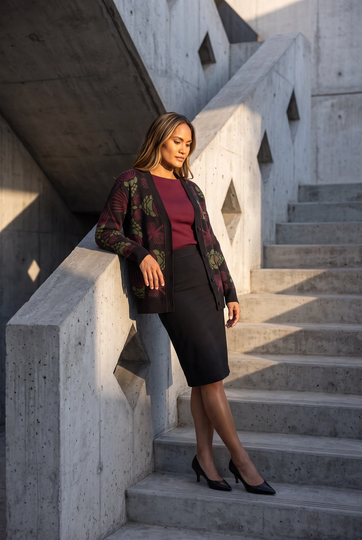 Lehua ‘Ula Hawaiian Hilo Knitted cardigan