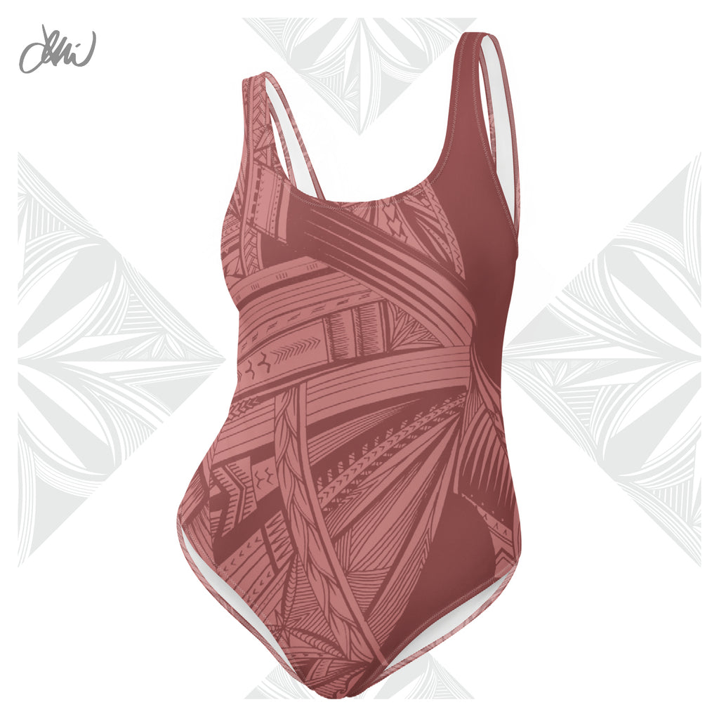 Samoan Light Pink Tatau One-Piece Swimsuit