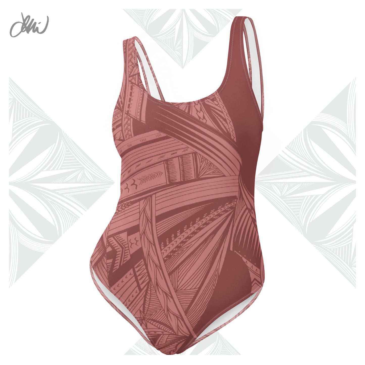 Samoan Light Pink Tatau One-Piece Swimsuit