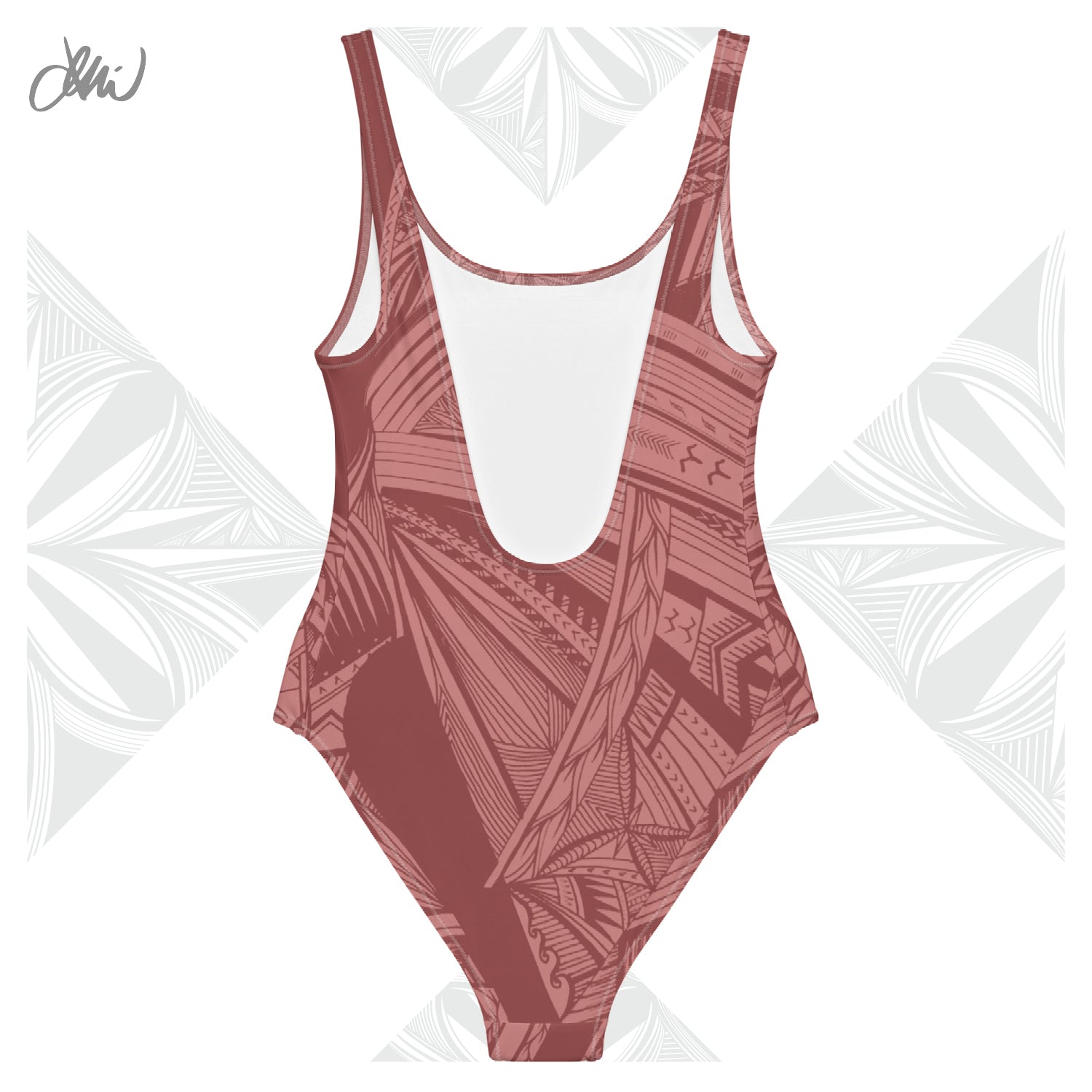 Samoan Light Pink Tatau One-Piece Swimsuit