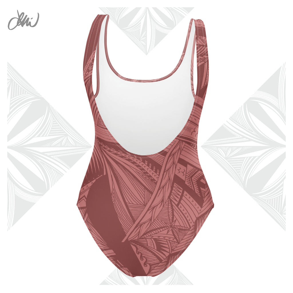 Samoan Light Pink Tatau One-Piece Swimsuit