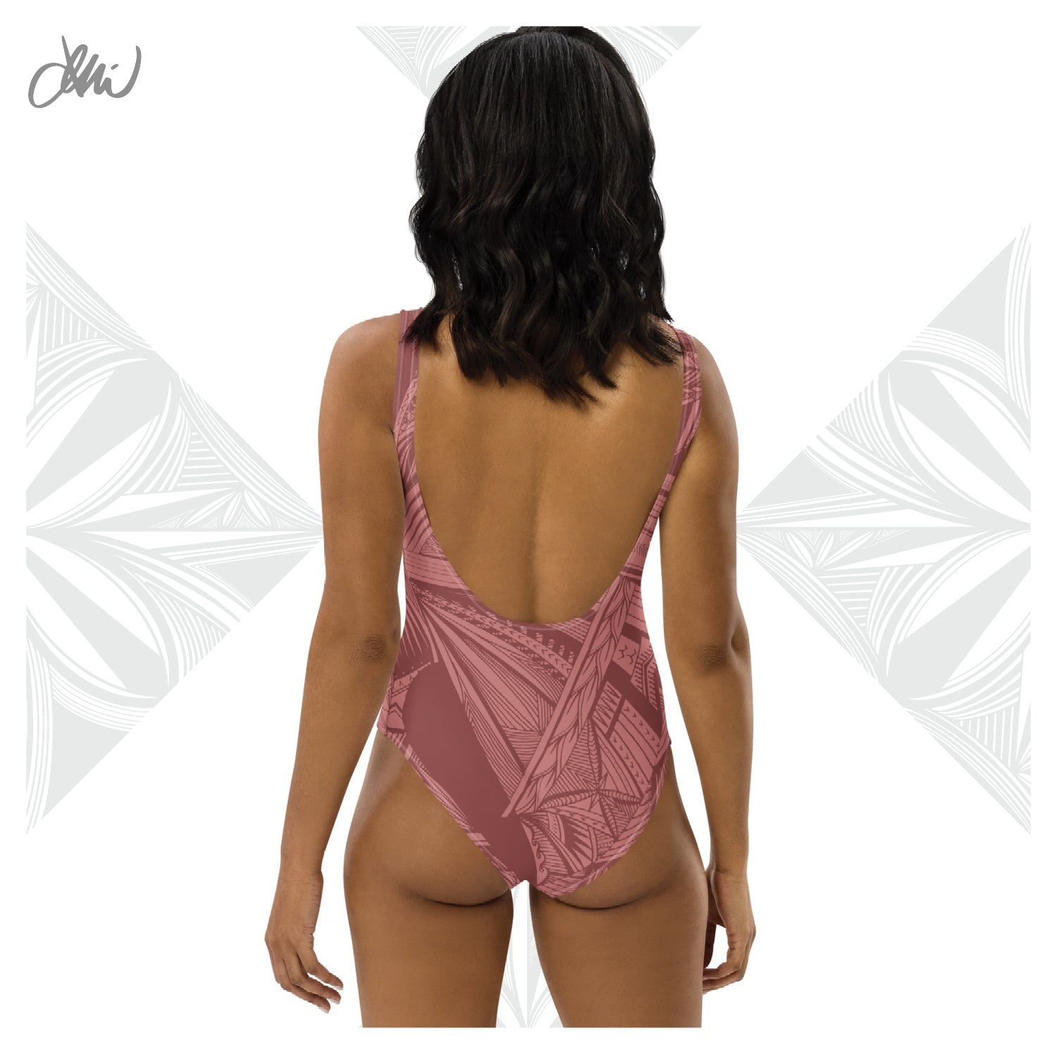 Samoan Light Pink Tatau One-Piece Swimsuit