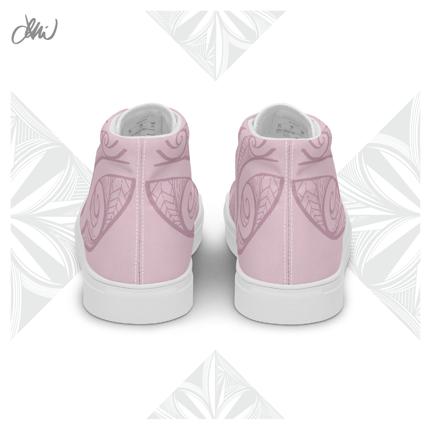 Pink Pasifika Men’s high top canvas shoes