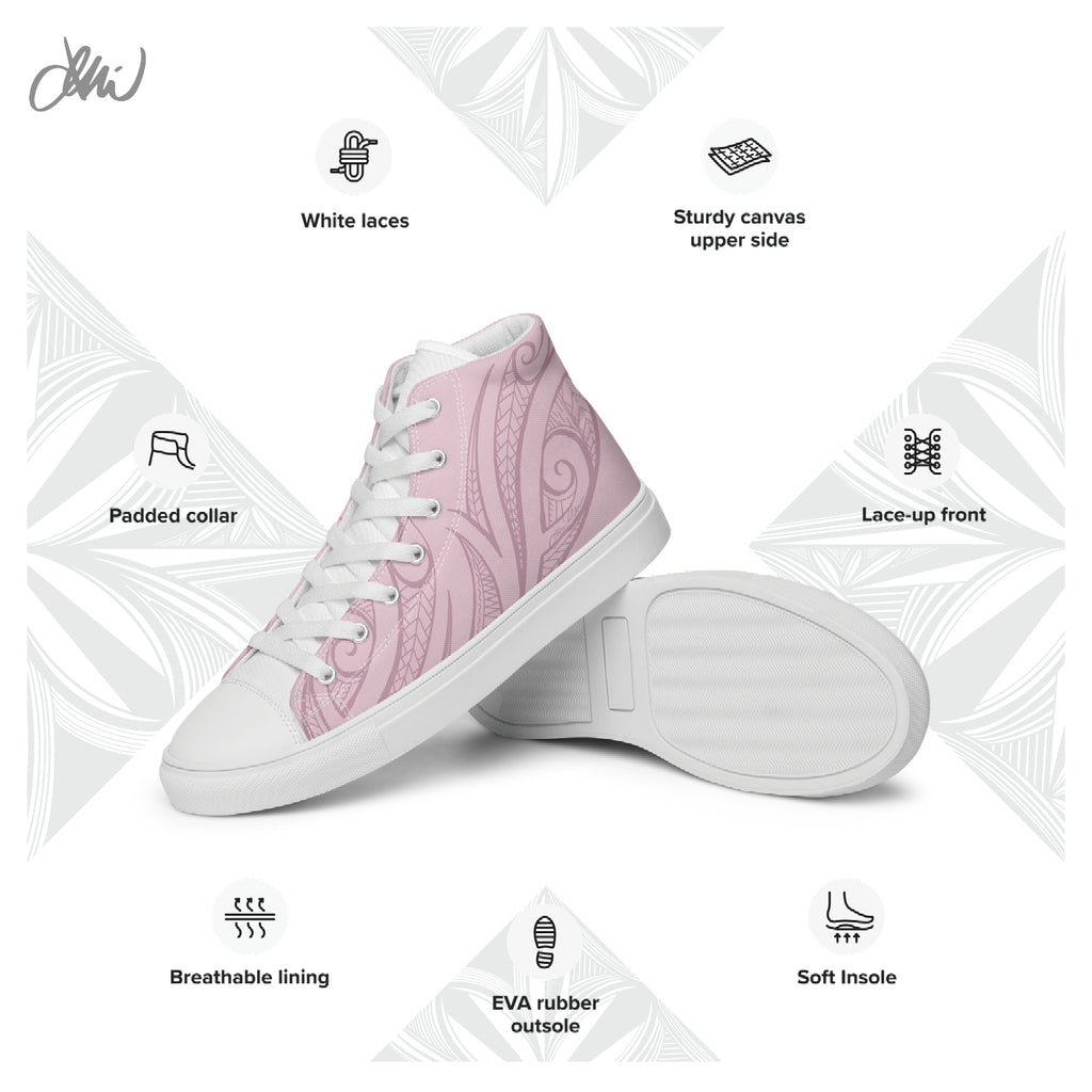 Pink Pasifika Men’s high top canvas shoes