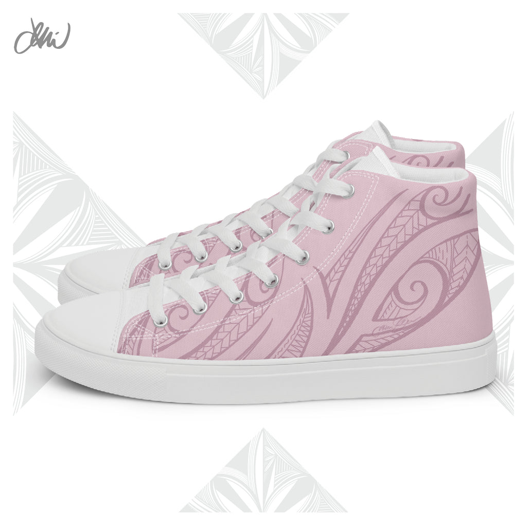 Pink Pasifika Men’s high top canvas shoes