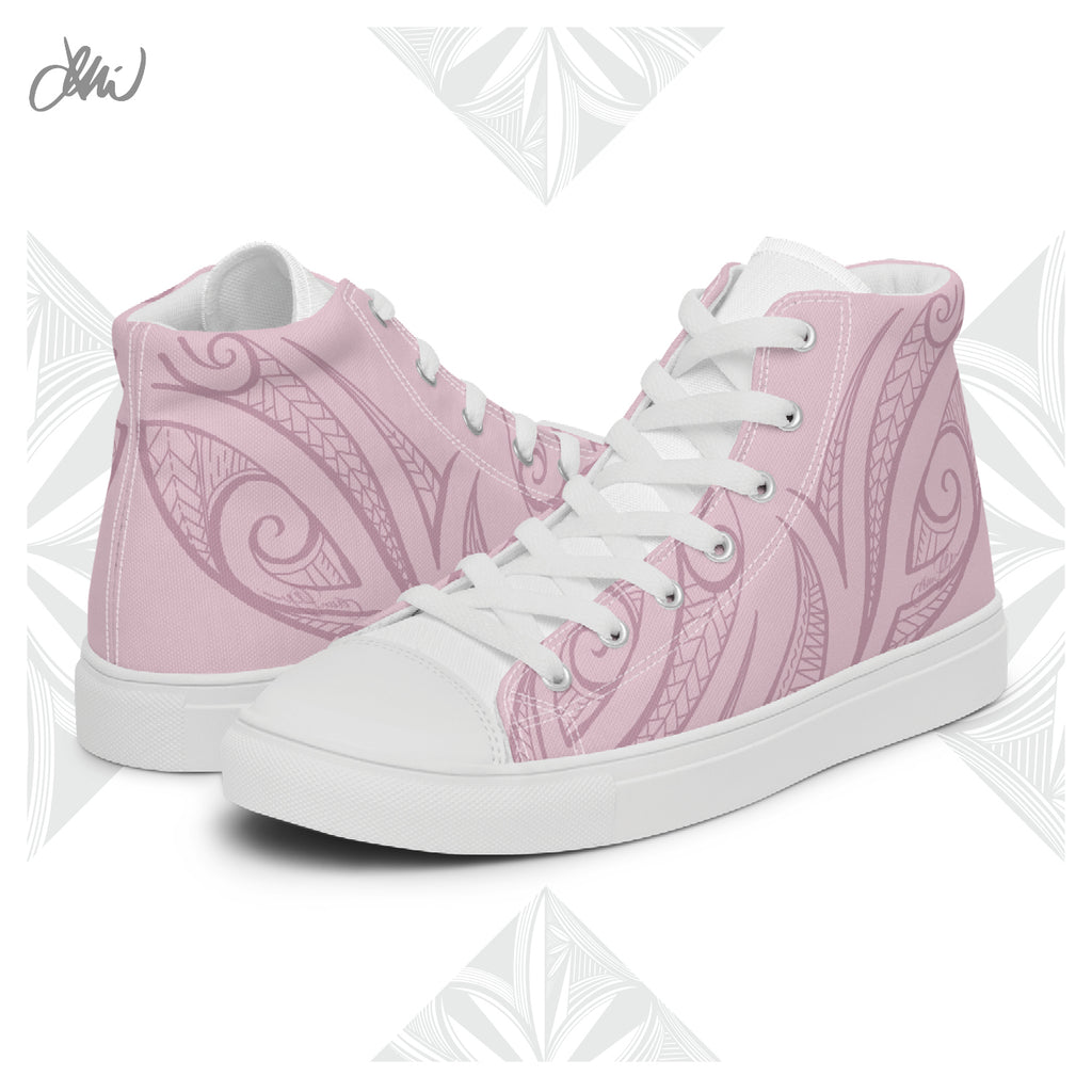 Pink Pasifika Women’s high top canvas shoes