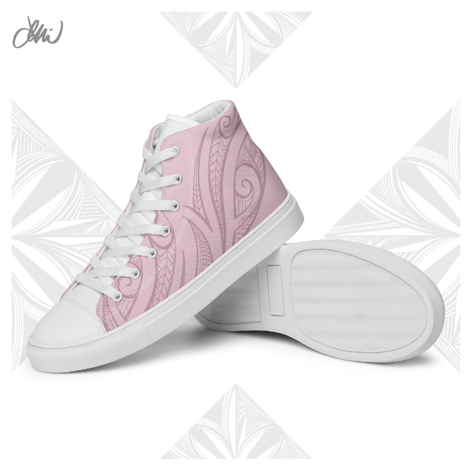 Pink Pasifika Women’s high top canvas shoes